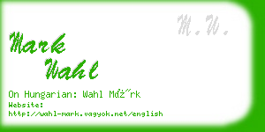 mark wahl business card